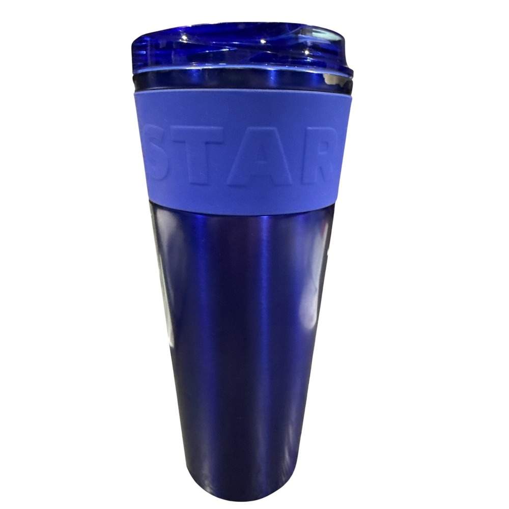 Starbucks 2024 Royal Blue Stainless Steel Travel Tumbler 16oz Silicone Grip Lid